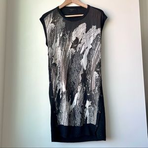 Allsaints Printed Wool and Silk Blend Dress